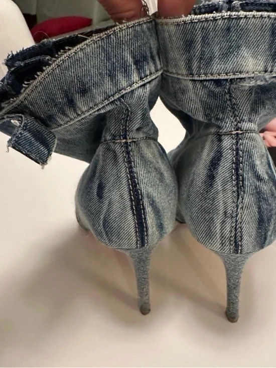 AZALEA WANG MORIAH DENIM STILETTO BOOTIE - Picture 5 of 6